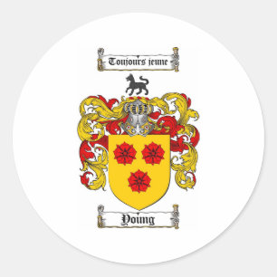 Young Coat of Arms / Young Family Crest Classic Round Sticker