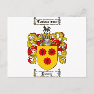 Young Coat of Arms / Young Family Crest Postcard