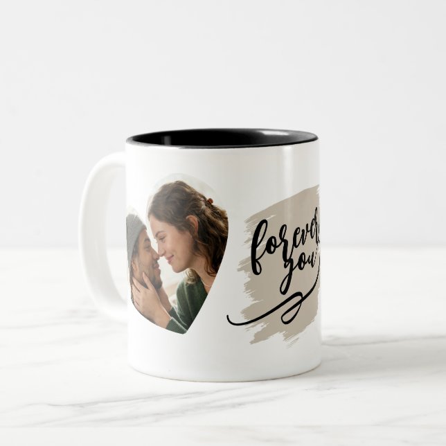 Young Couple Imaged Typography Two-Tone Coffee Mug (Front Left)