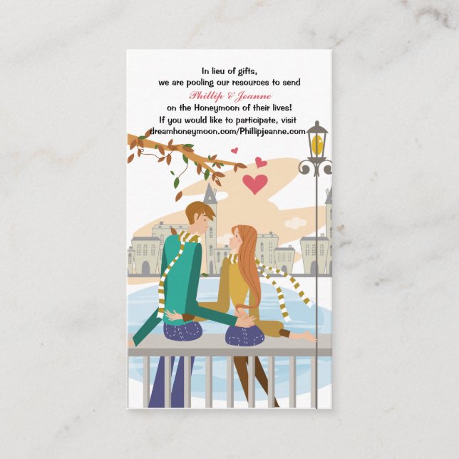 Young Couple's Dream Honeymoon Request Insert (Front)