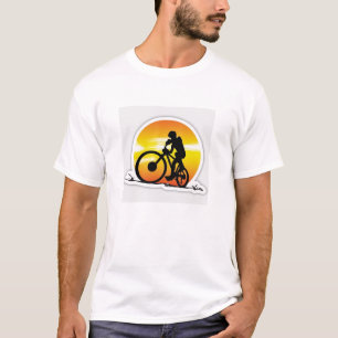 Young Cyclist at Sunset – Adventure Design T-Shirt