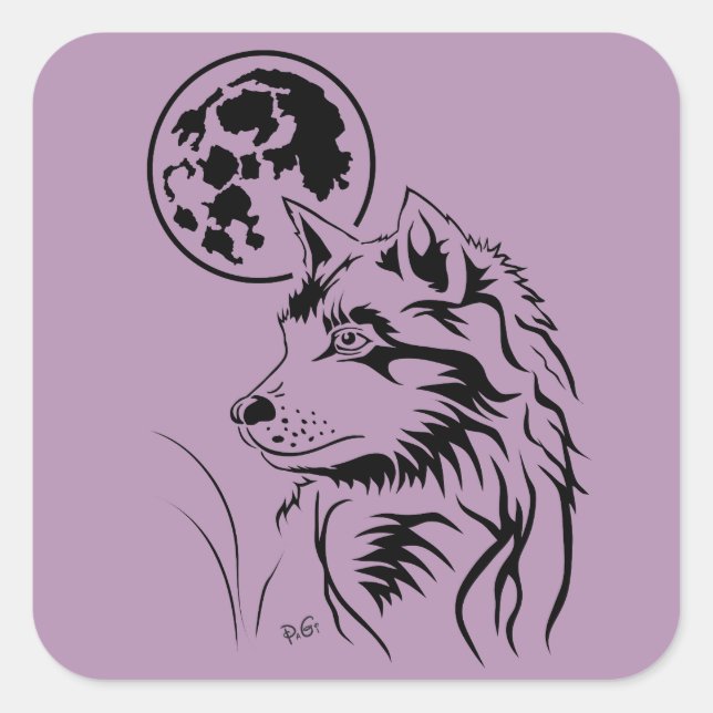 young dreamy wolf sticker (Front)