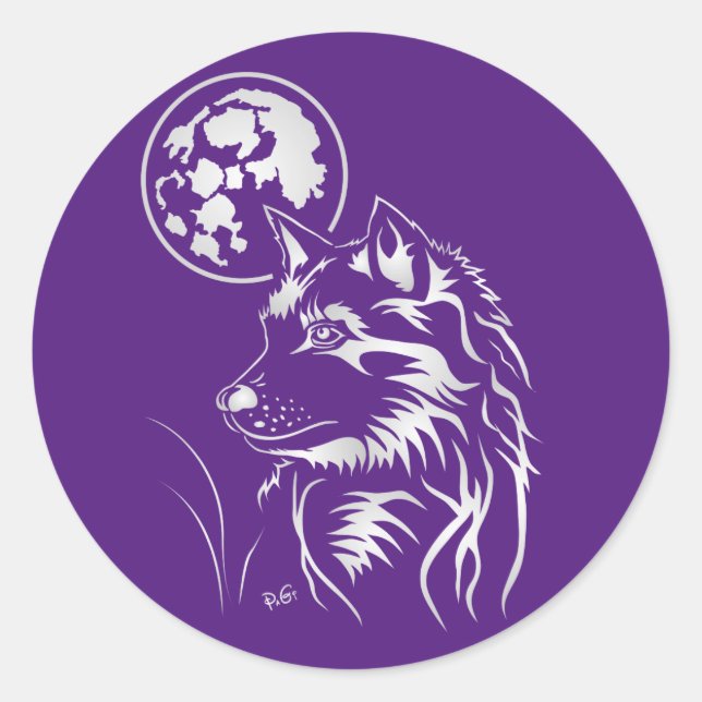 young dreamy wolf sticker (Front)