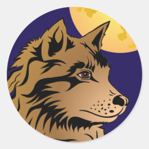 young dreamy wolf sticker