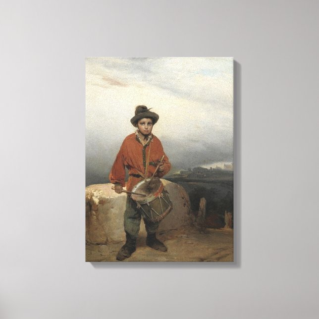 Young Drummer Boy (by Gerolamo Induno) Canvas Print (Front)