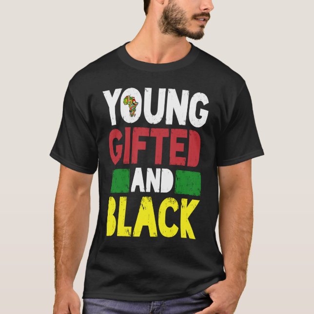Young ed And Black African Pride Black History Mon T-Shirt (Front)