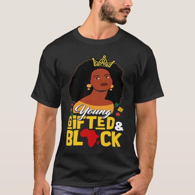 Young ed And Black Girl  Melanin Queen Girls Kids T-Shirt (Front)