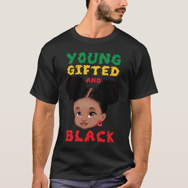 Young ed And Black Toddler Black African Girl Kids T-Shirt (Front)