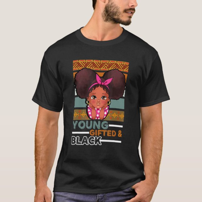 Young Ed Black Daughter Sister Child Baby Mother M T-Shirt (Front)