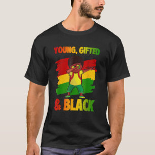 Young Ed & Black History Month Kids Cute Dabbing B T-Shirt