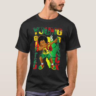 Young ed & Black History Month Kids Cute Dabbing B T-Shirt