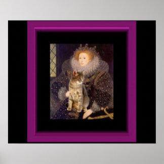 Young Elizabeth I and Cat Poster
