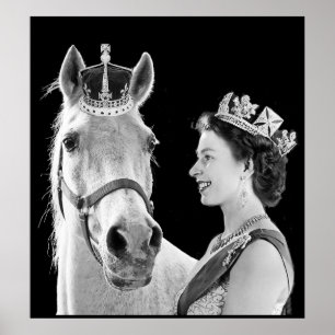 Young Elizabeth II crowns her horse Poster
