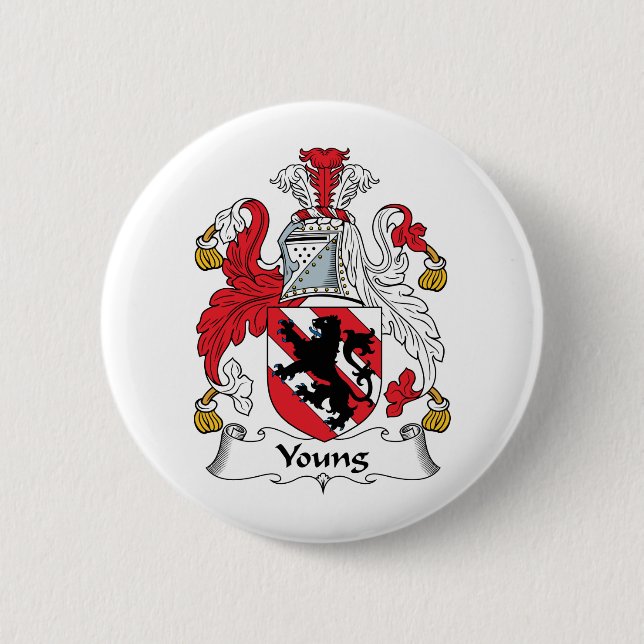 Young Family Crest 6 Cm Round Badge (Front)