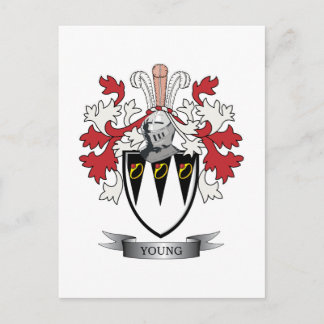 Young Family Crest Coat of Arms Postcard