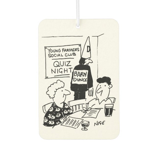 Young Farmers Quiz Night Car Air Freshener (Front)
