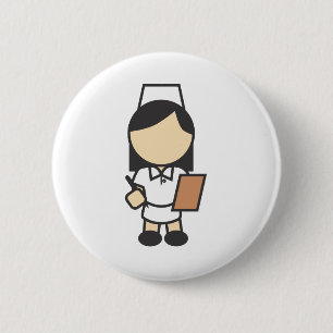 Young Female Nurse Icon 6 Cm Round Badge