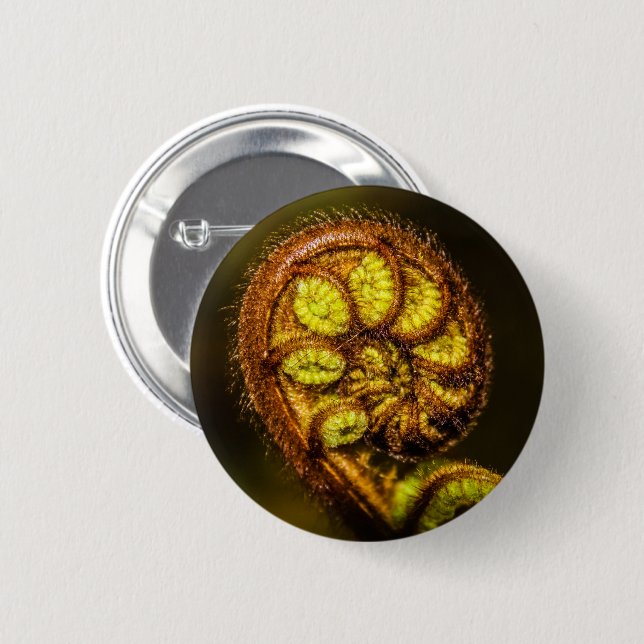 Young Fern Leaves 6 Cm Round Badge (Front & Back)