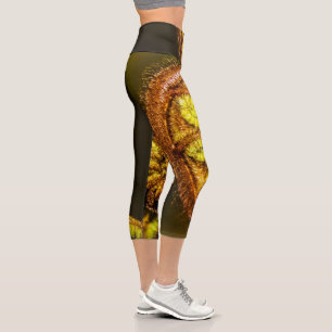 Young Fern Leaves Capri Leggings