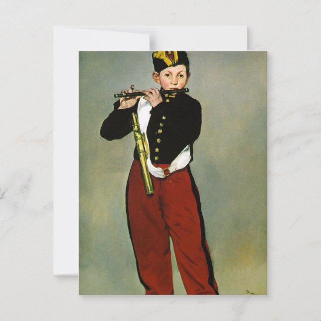 Young Flautist Fifer Manet Impressionist Painting Card (Front)