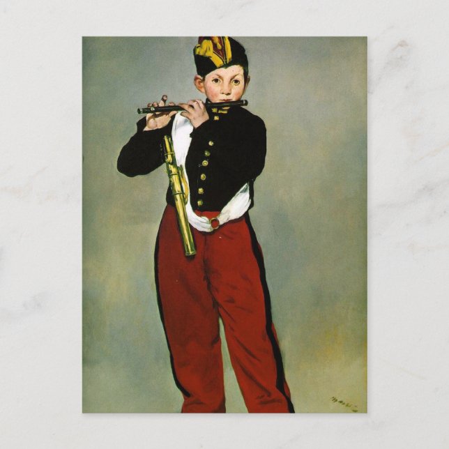 Young Flautist Fifer Manet Impressionist Painting Postcard (Front)