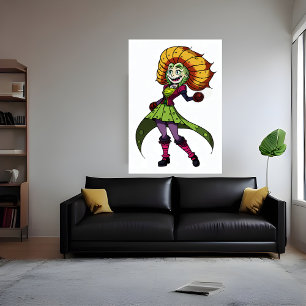 young flower Girl   AI Art Poster