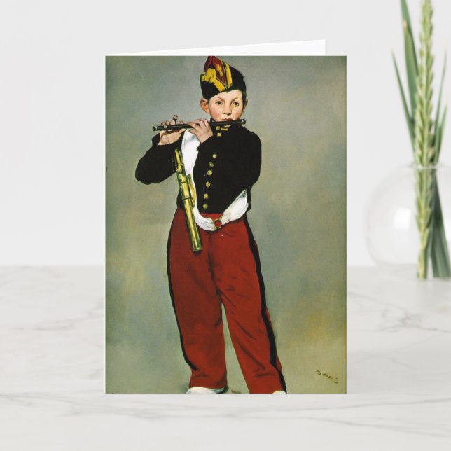 Young Flutist Fifer Manet Impressionist Painting Card (Front)