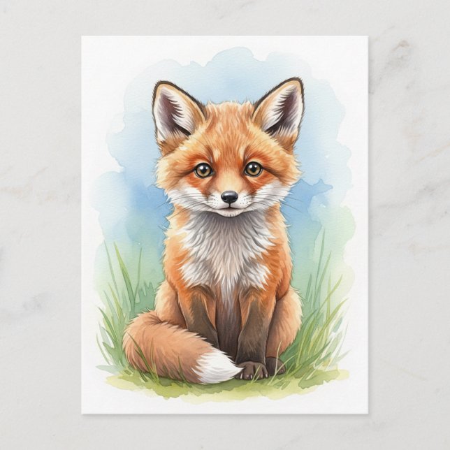 Young Fox Baby Wild Animals Postcard (Front)