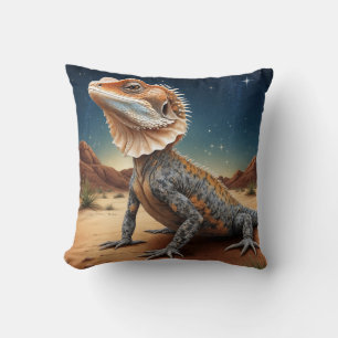 Young Frill-necked Lizard Wildlife Scene Cushion