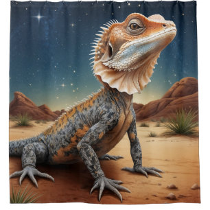Young Frill-necked Lizard Wildlife Scene Shower Curtain