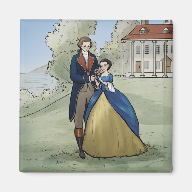 Young George and Martha Washington at Mount Vernon Magnet (Front)