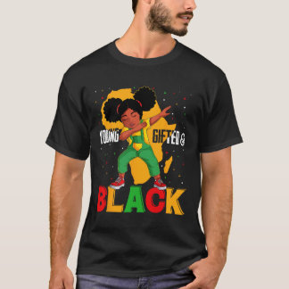 Young Gifted And Black Dabbing Girl Black History T-Shirt