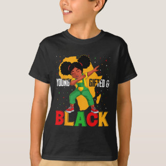 Young Gifted And Black Dabbing Girl Black History  T-Shirt