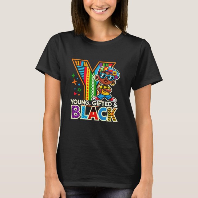 Young Gifted And Black History Month Boy Dab Youth T-Shirt (Front)