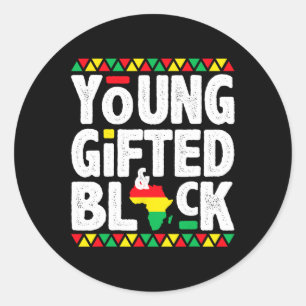 Young Gifted Black4 Black Magic Girl Boy Black His Classic Round Sticker