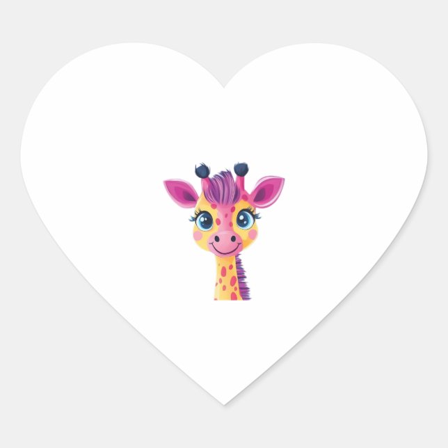 young giraffe. Classic T-Shirt Heart Sticker (Front)