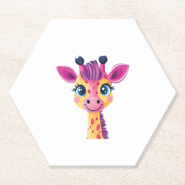 young giraffe. Classic T-Shirt Paper Coaster (Front)