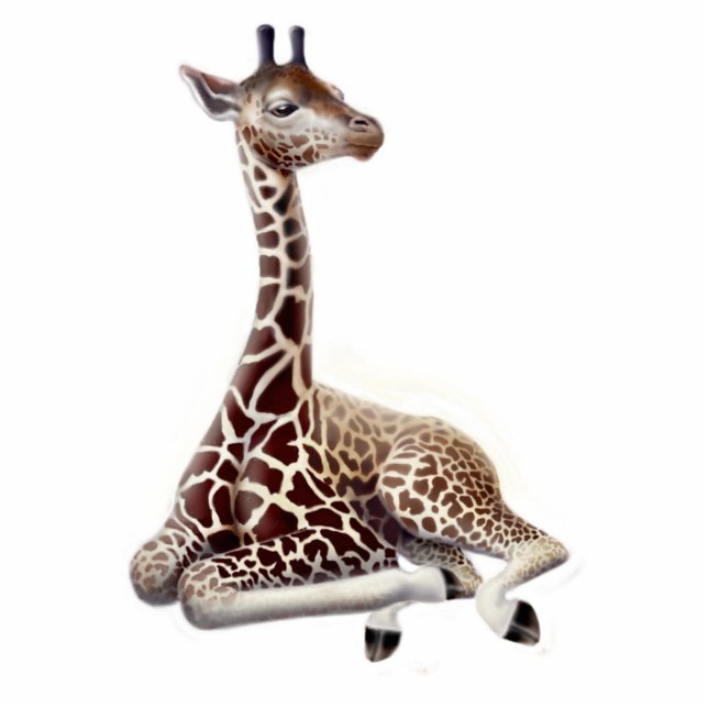 Young Giraffe Holiday Ornament Photo Sculpture Decoration (Front)