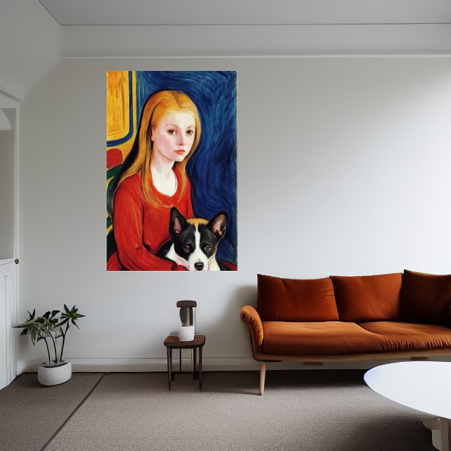Young girl and a dog | AI Art Poster (Creator Uploaded)