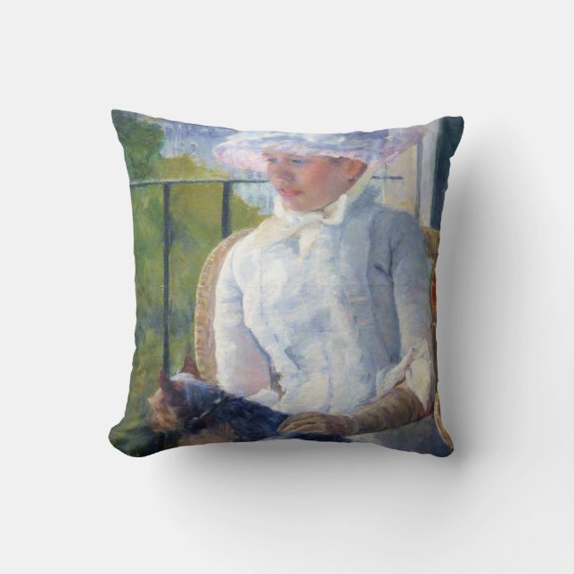 Young Girl and Her Dog, Mary Cassatt Cushion (Front)