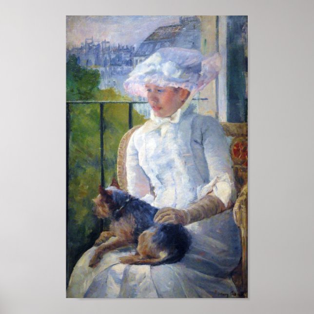 Young Girl and Her Dog, Mary Cassatt Poster (Front)