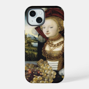 YOUNG GIRL ,ANTIQUE VINEYARD GRAPES AND WINE iPhone 15 CASE
