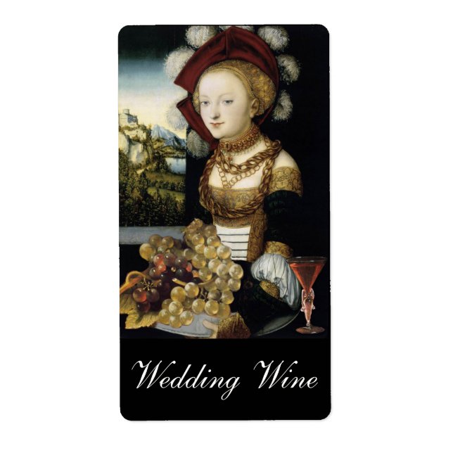 YOUNG GIRL ,ANTIQUE VINEYARD GRAPES WEDDING WINE (Front)
