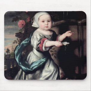 Young girl at a fountain, 1662 mouse mat