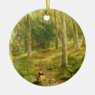 Young Girl Bathing her Feet Ceramic Tree Decoration