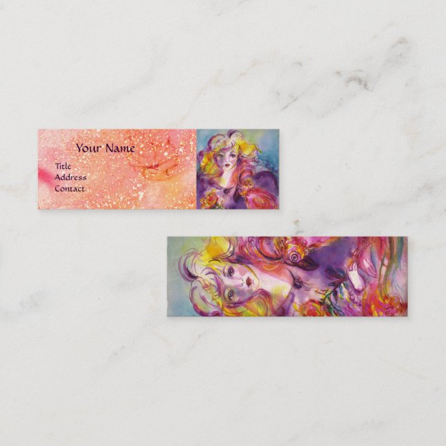 Young Girl ,Beauty Hair Salon,Makeup Artist Mini Business Card (Front/Back)