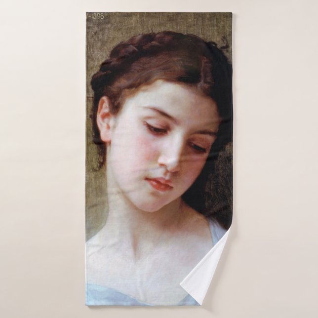 Young Girl, Bouguereau Bath Towel (Bath Towel)