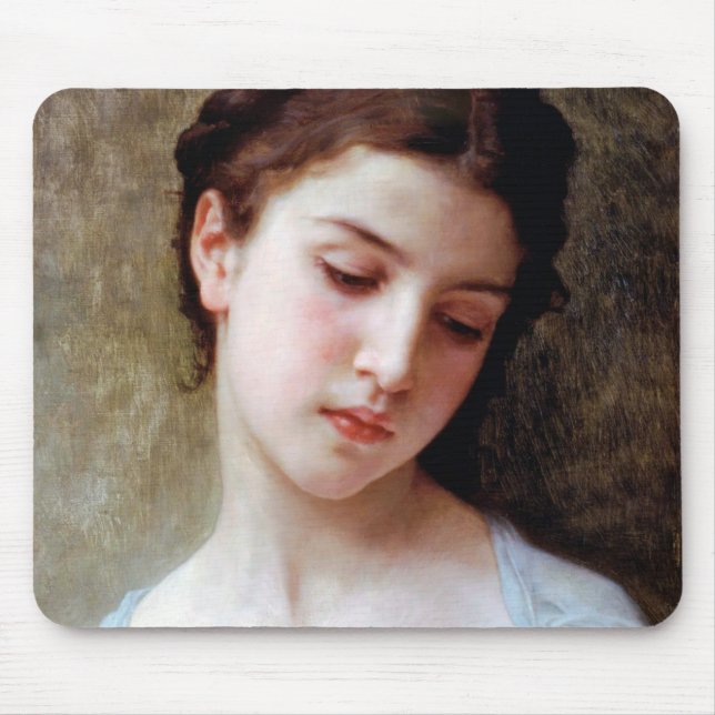 Young Girl, Bouguereau Mouse Mat (Front)