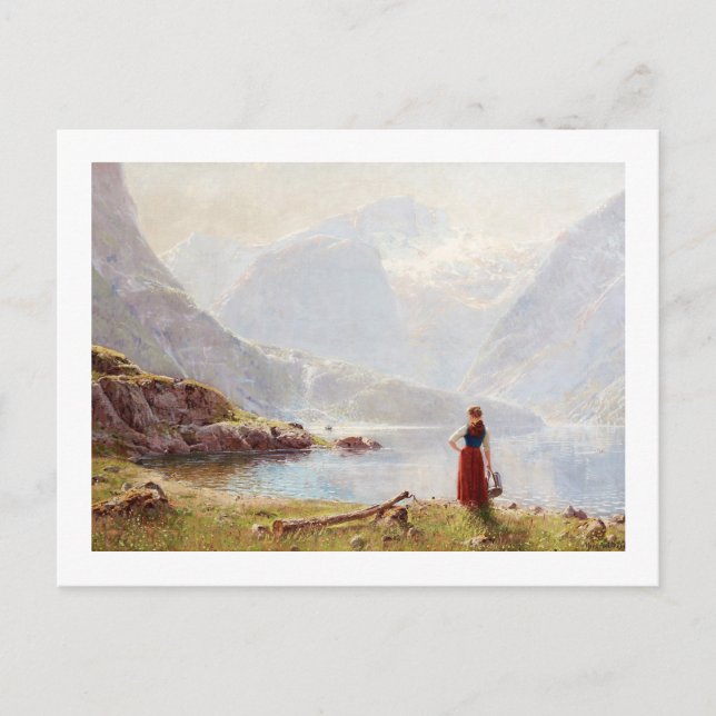 Young Girl By a Lake Postcard (Front)
