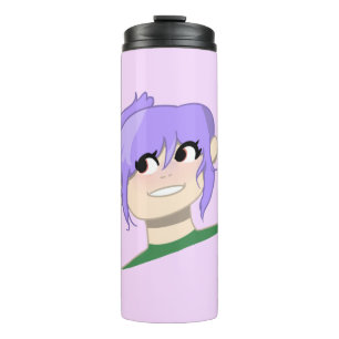 Young Girl Cartoon Face Thermal Tumbler